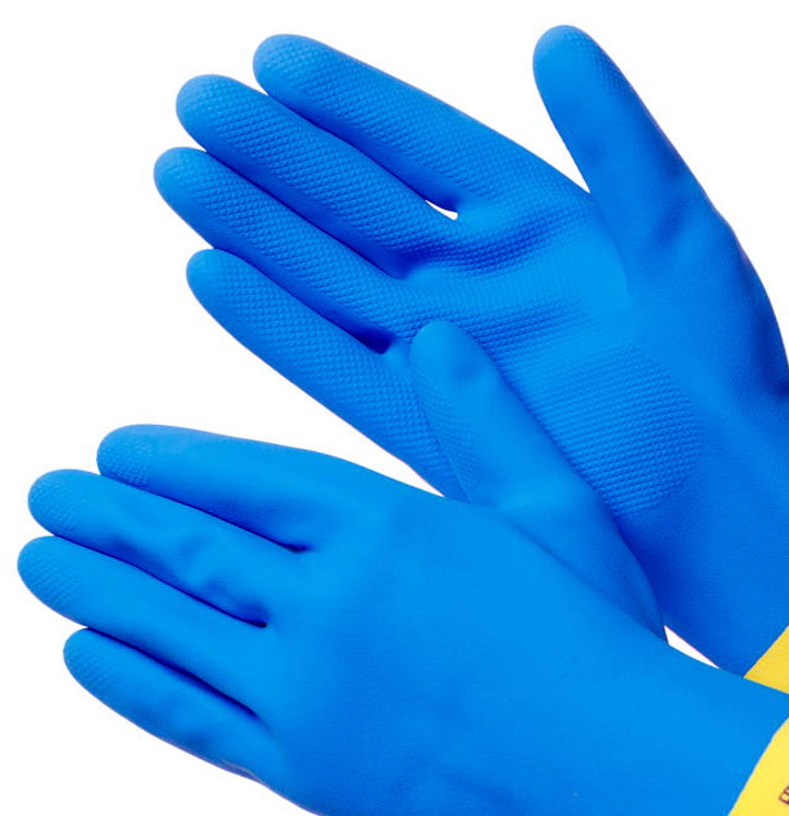 Перчатки сине-желтые